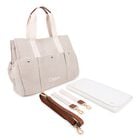 Beige Canvas Logo Changing Bag, 1, hi-res