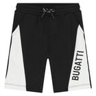 Younger Boys Black Logo Shorts, 1, hi-res