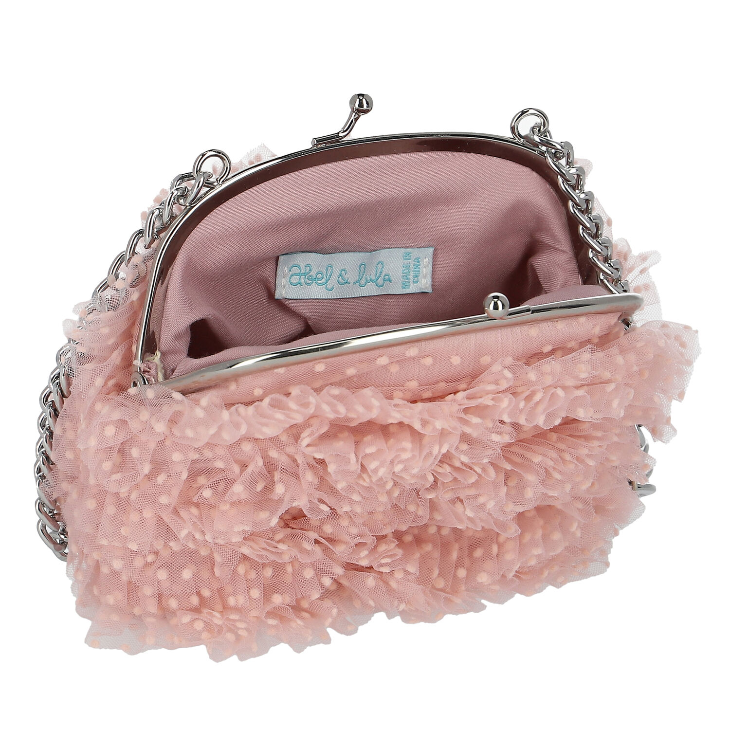 Girls Pink Tulle Shoulder Bag, 1, hi-res