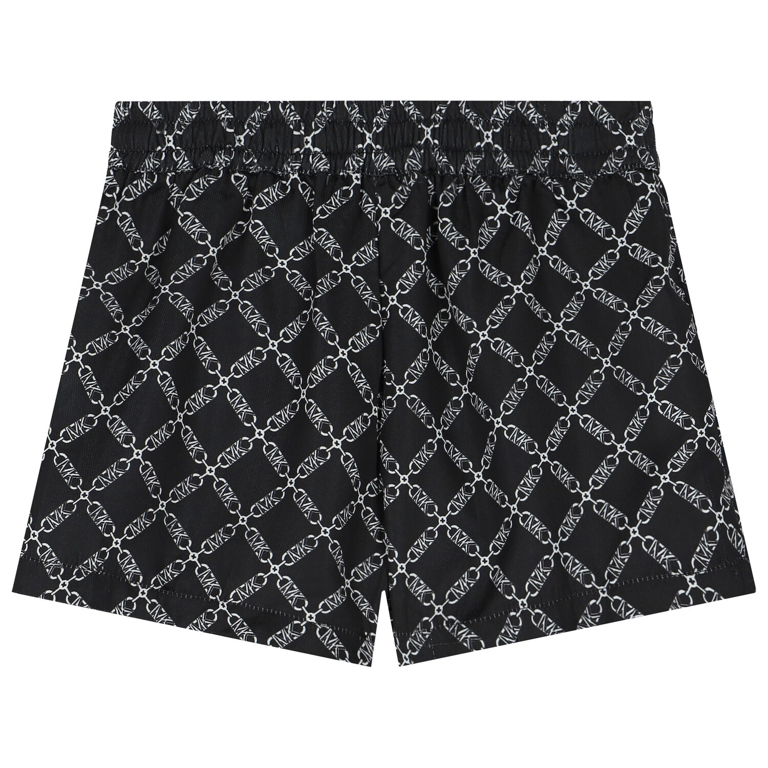 Girls Black Chain Logo Shorts, 1, hi-res