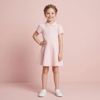 Girls Pink Logo Flared Dress