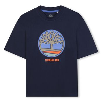 Boys Navy Blue Logo T-Shirt