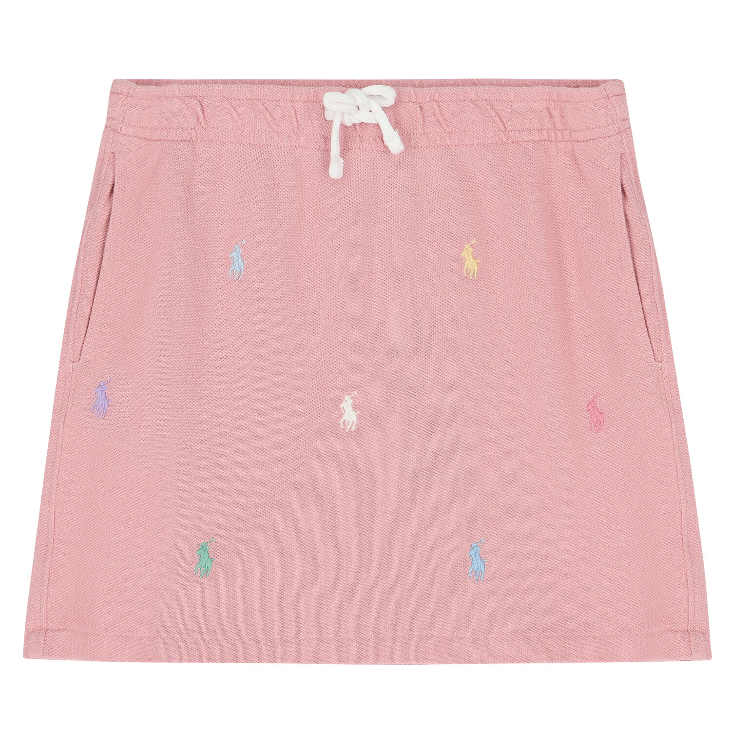 Girls Pink Logo Pique Skirt, 1, hi-res