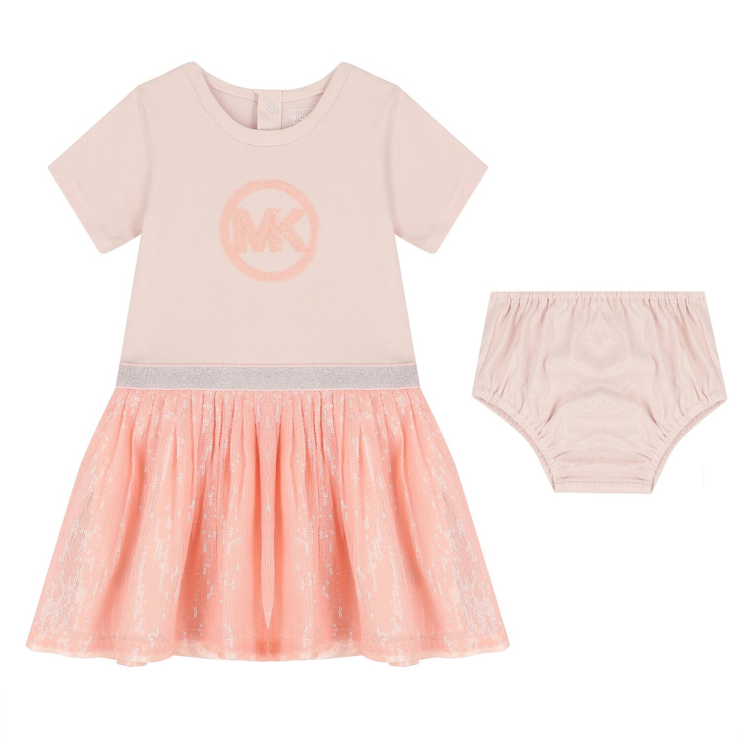 Younger Girls Pink Sequin Dress Set, 2, hi-res image number null