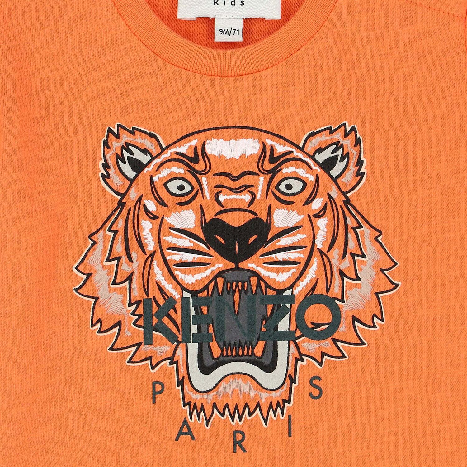 Younger Boys Orange Tiger Logo T-Shirt, 1, hi-res