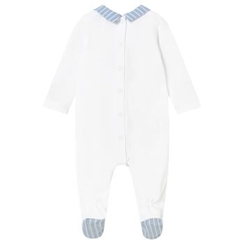 Baby Boys White Hot Air Balloon Babygrow