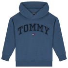 Boys Blue Logo Hooded Top, 1, hi-res
