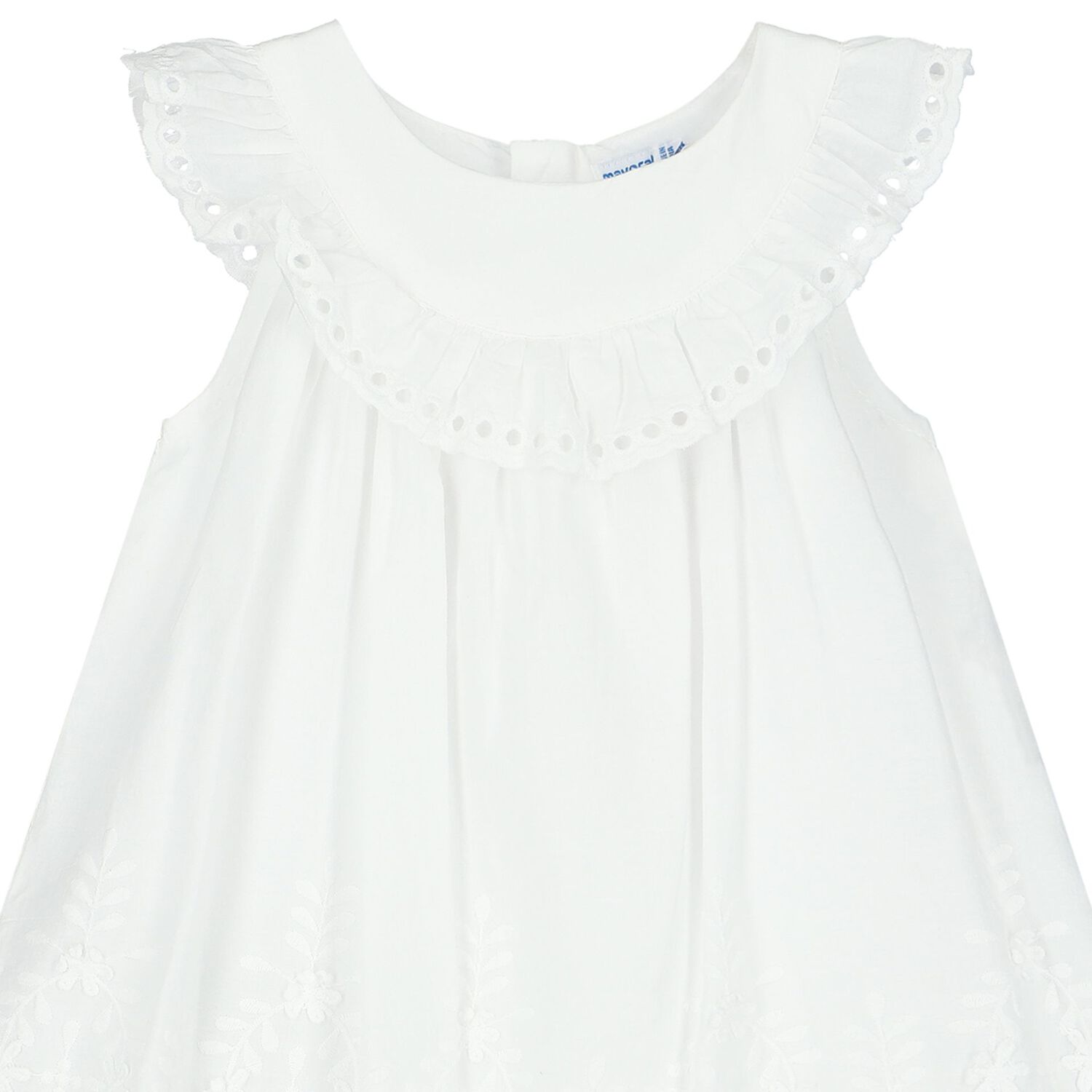 Younger Girls White Embroidered Dress, 2, hi-res image number null
