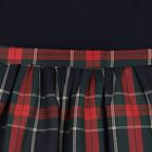 Girls Navy Blue & Red Tartan Dress, 1, hi-res