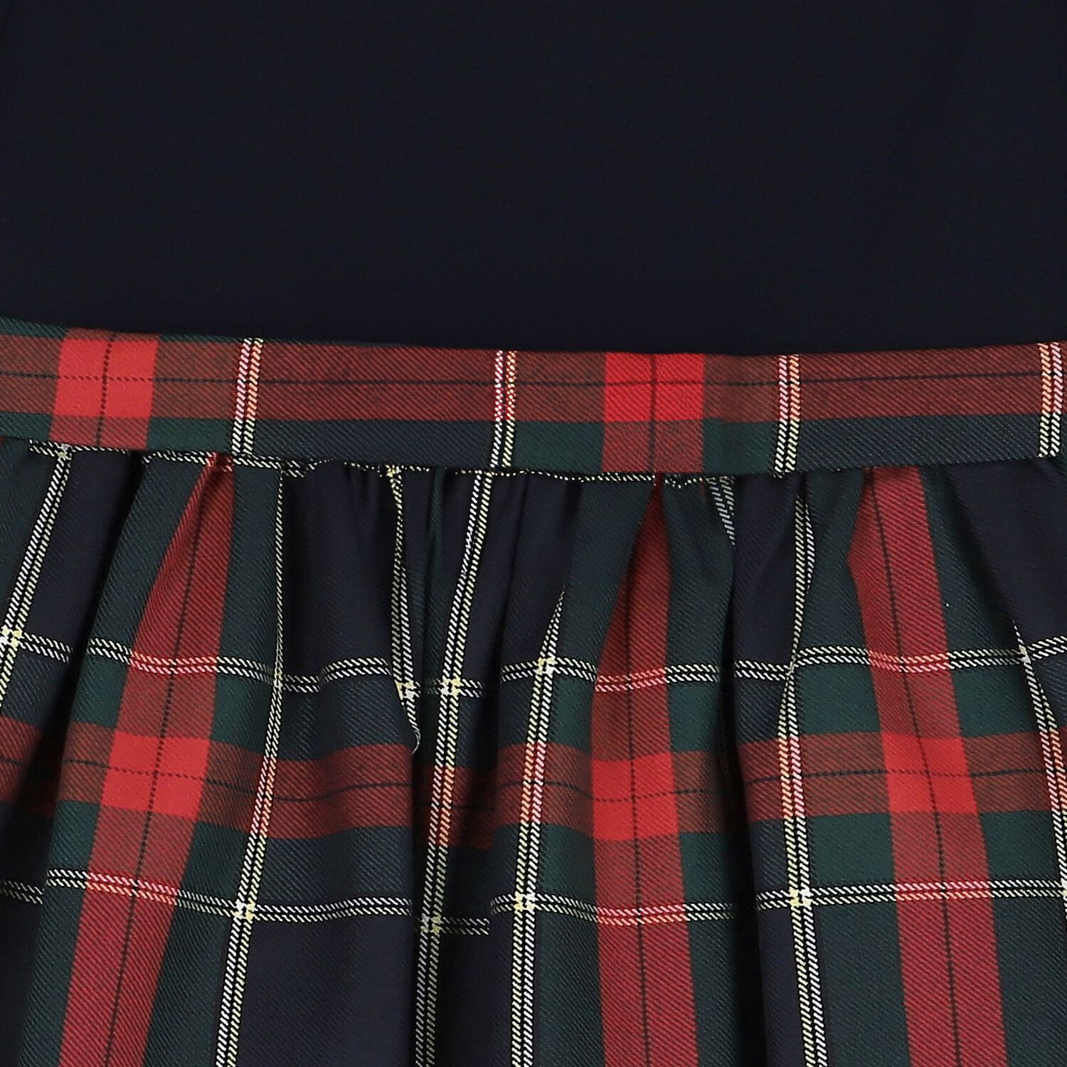 Girls Navy Blue & Red Tartan Dress, 1, hi-res image number null