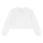 Younger Girls White Knitted Cardigan, 1, hi-res