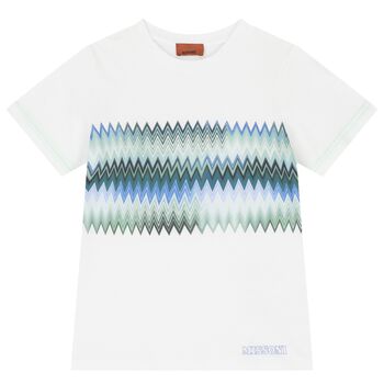 Boys White Boys Zigzag T-Shirt