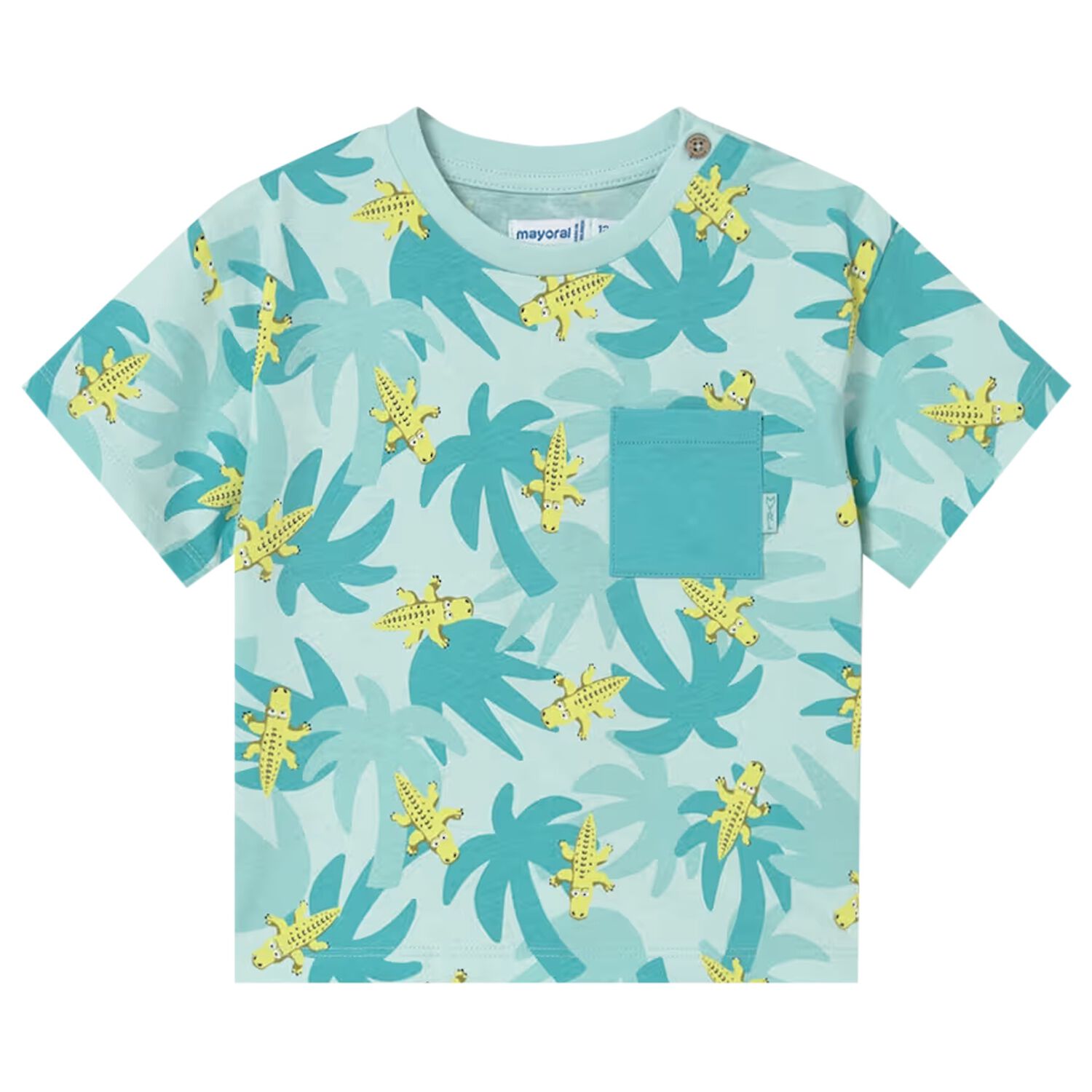 Younger Boys Green Palm Tree T-Shirt, 1, hi-res