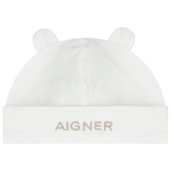 White Logo Baby Hat