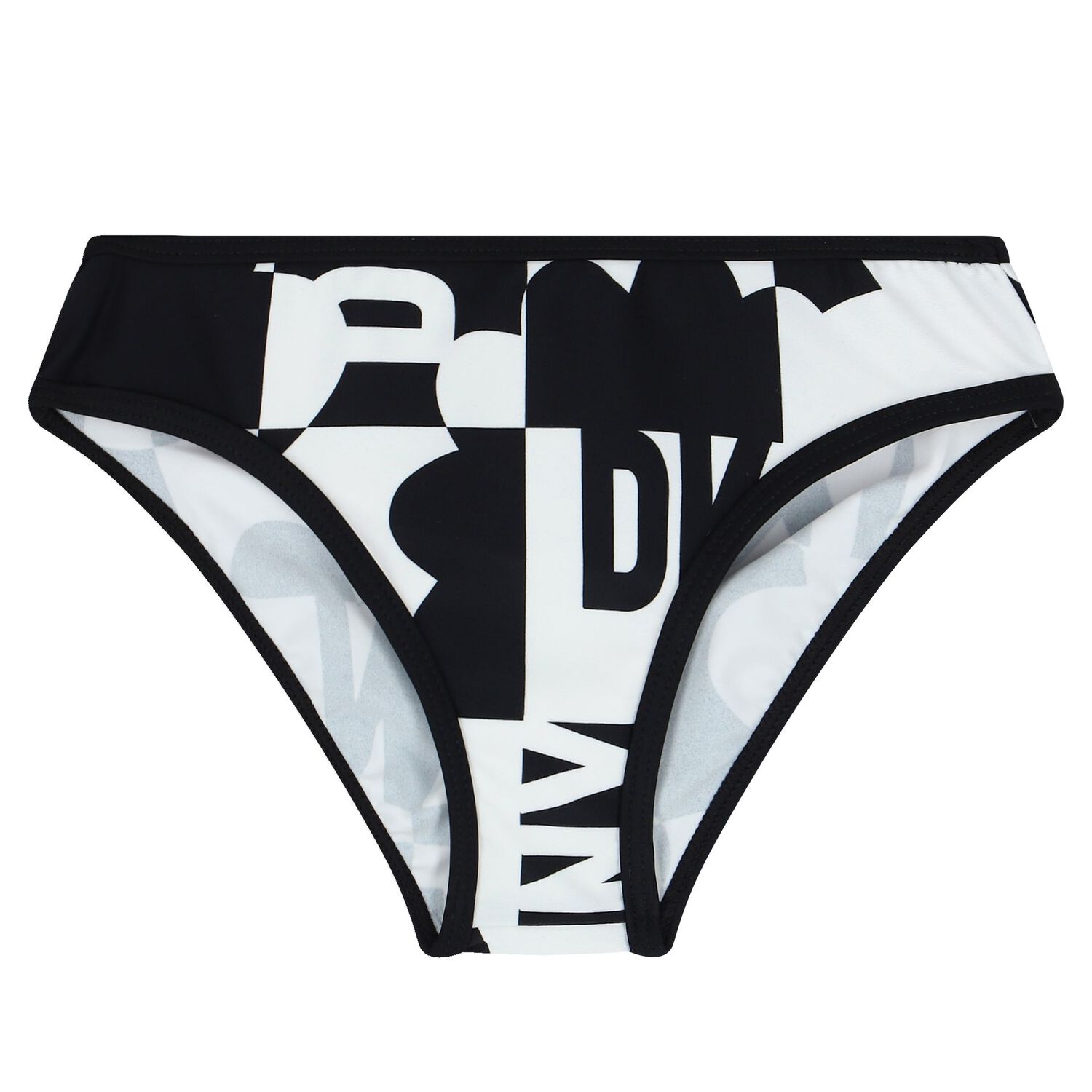 Girls Black & White Logo Bikini, 1, hi-res