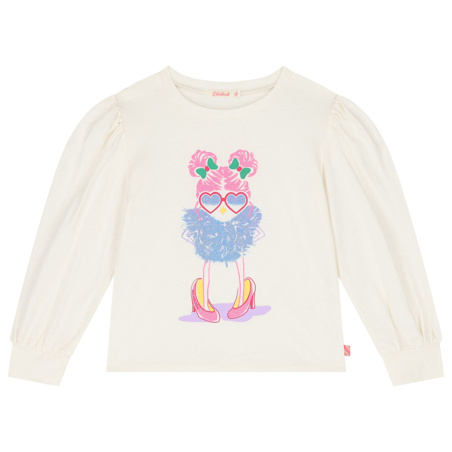 Girls Ivory Long Sleeve Top, 2, hi-res