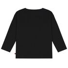 Girls Black & Gold Teddy Bear Logo Long Sleeve Top, 2, hi-res