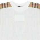 White & Beige Check Baby Romper, 1, hi-res