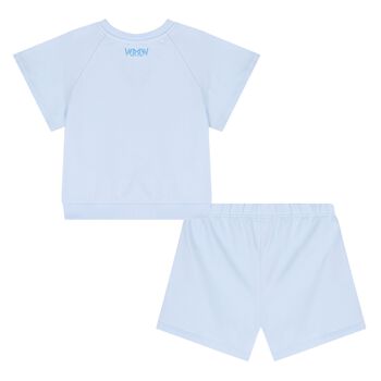 Blue Medusa Logo Baby Shorts Set