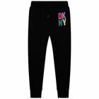 Girls Black Logo Joggers, 1, hi-res