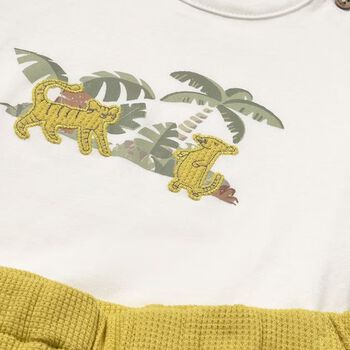 Younger Boys Yellow Cotton Jungle Shorts Set