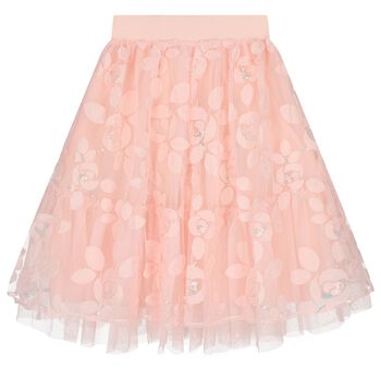 Girls Pink Tulle Sequin Skirt 