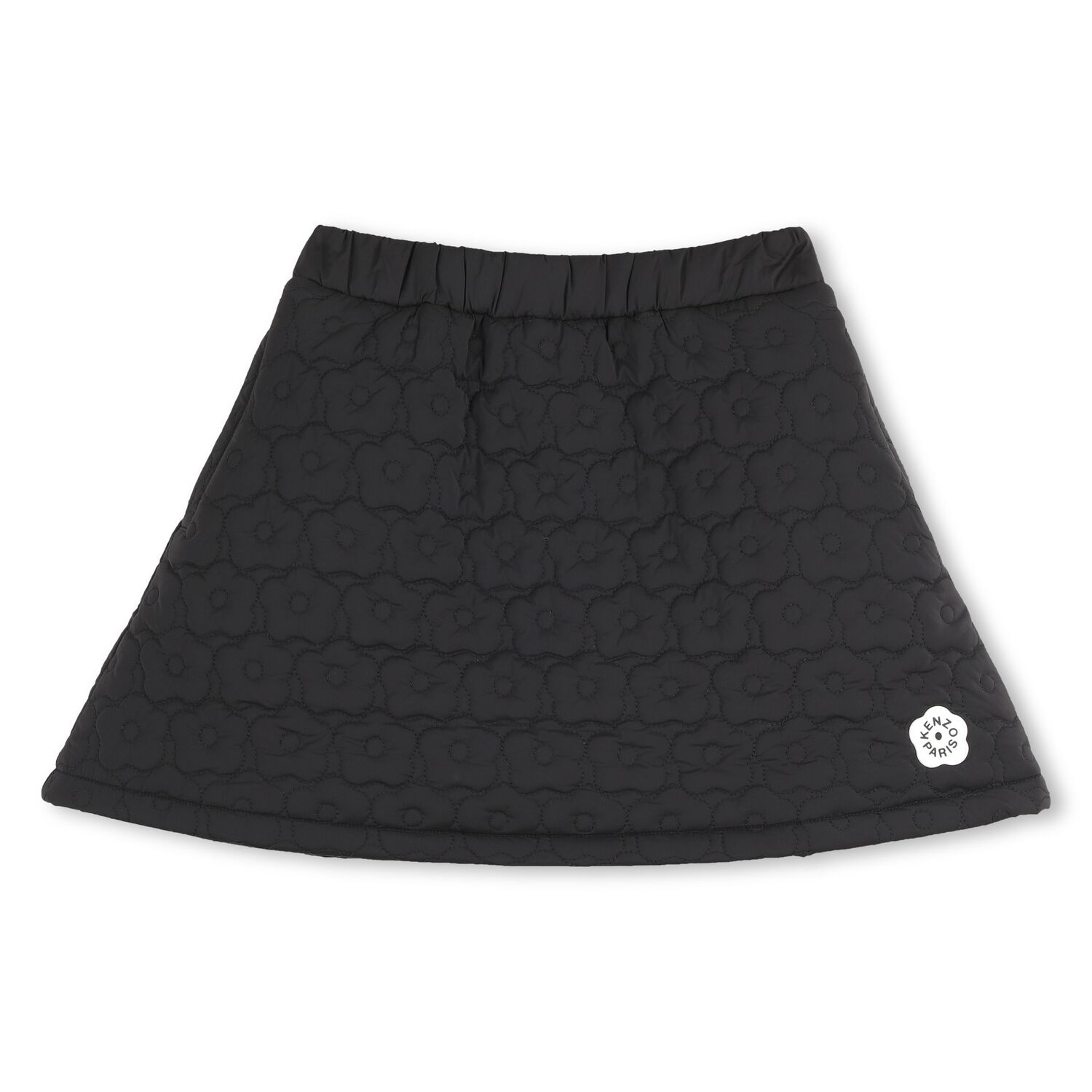 Girls Black Boke Flower Logo Skirt, 1, hi-res
