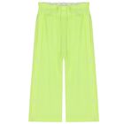 Girls Neon Yellow Wide Leg Trousers, 1, hi-res