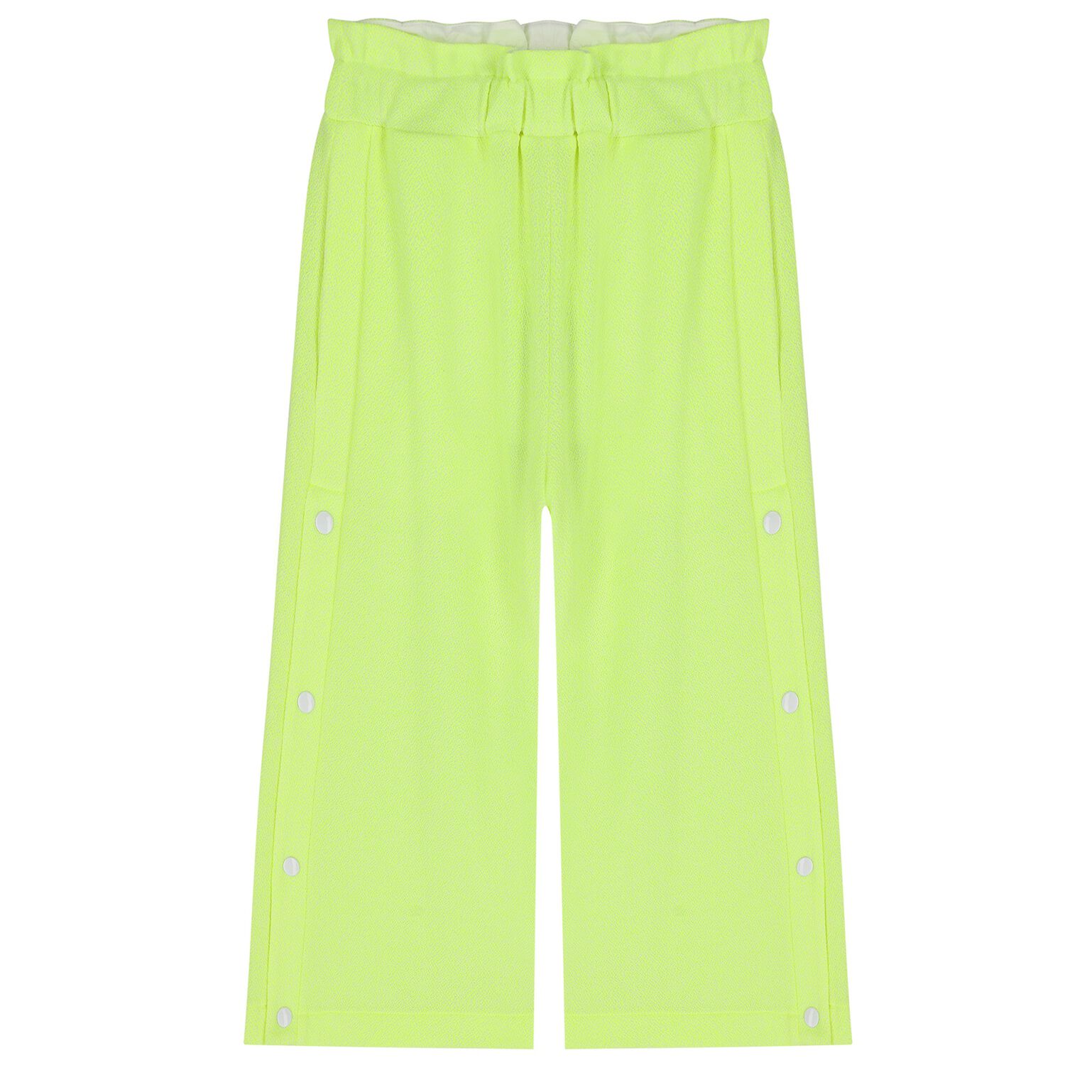 Girls Neon Yellow Wide Leg Trousers, 1, hi-res
