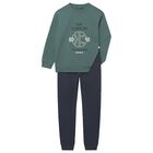 Boys Green & Navy Blue Tracksuit, 1, hi-res