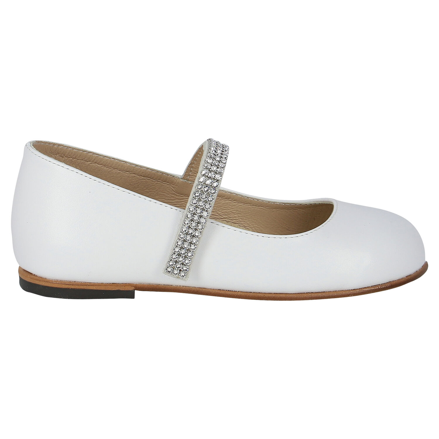 Girls Ivory Swarovski Crystal Shoes, 1, hi-res