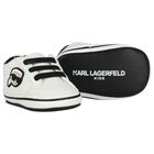 Baby Boys White Ikonik Karl Pre Walker Shoes, 1, hi-res