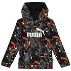 Boys Black Logo Hooded Top, 1, hi-res