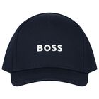 Boys Navy Blue Logo Cap, 2, hi-res