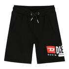 Boys Black Logo Shorts, 2, hi-res