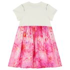 Girls Ivory & Pink Logo Floral Dress, 1, hi-res