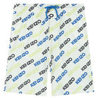 Boys White Logo Shorts, 1, hi-res