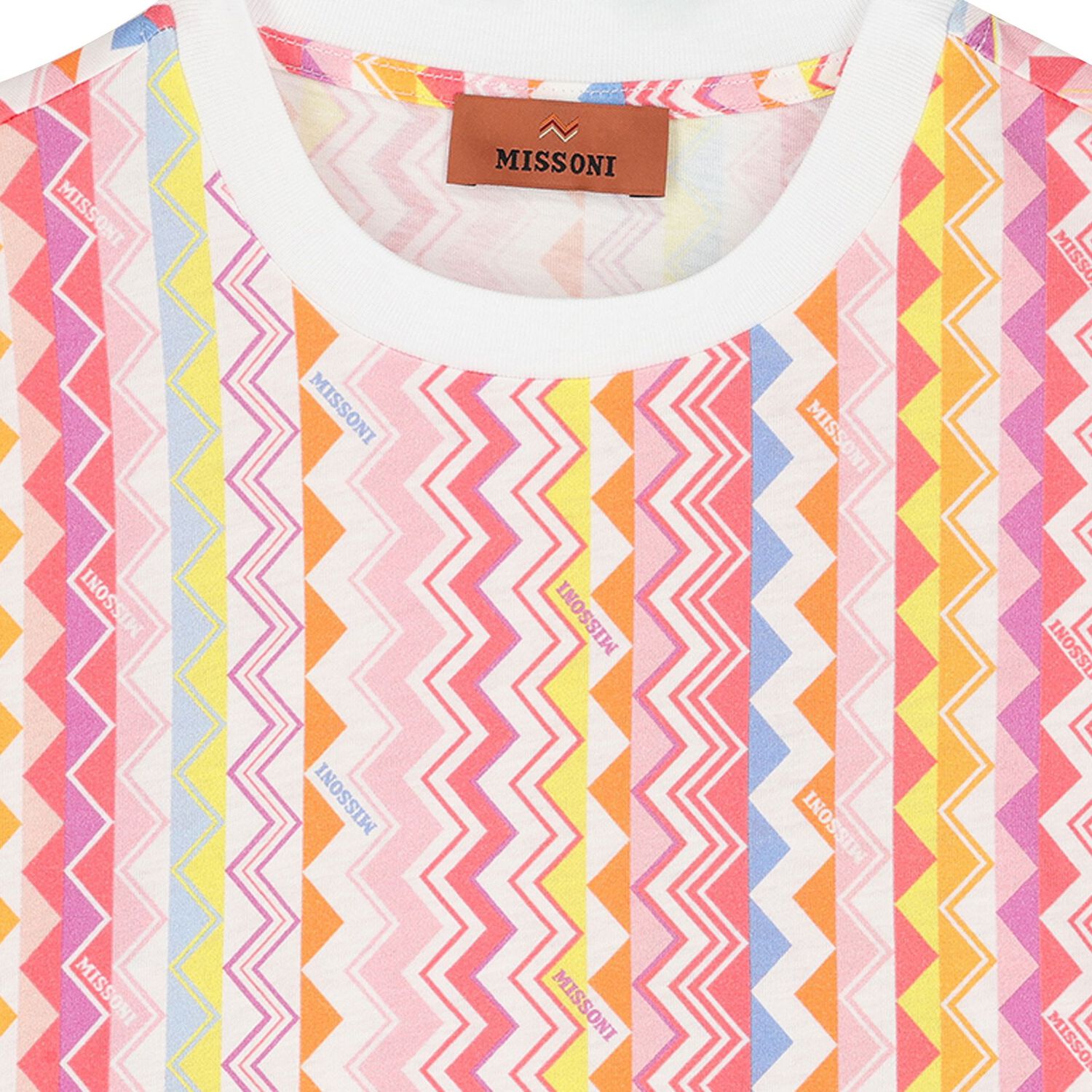 Girls White & Pink Zig Zag T-Shirt, 1, hi-res
