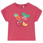 Younger Girls Pink Fruits T-Shirt, 1, hi-res