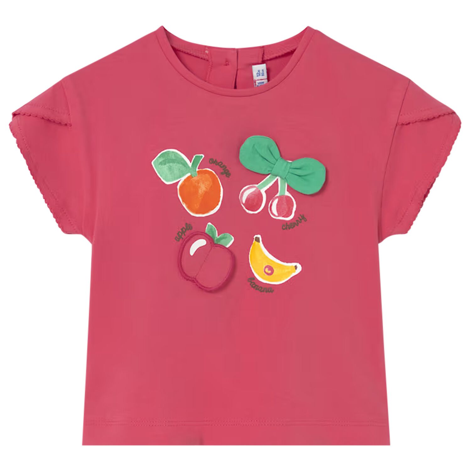 Younger Girls Pink Fruits T-Shirt, 1, hi-res