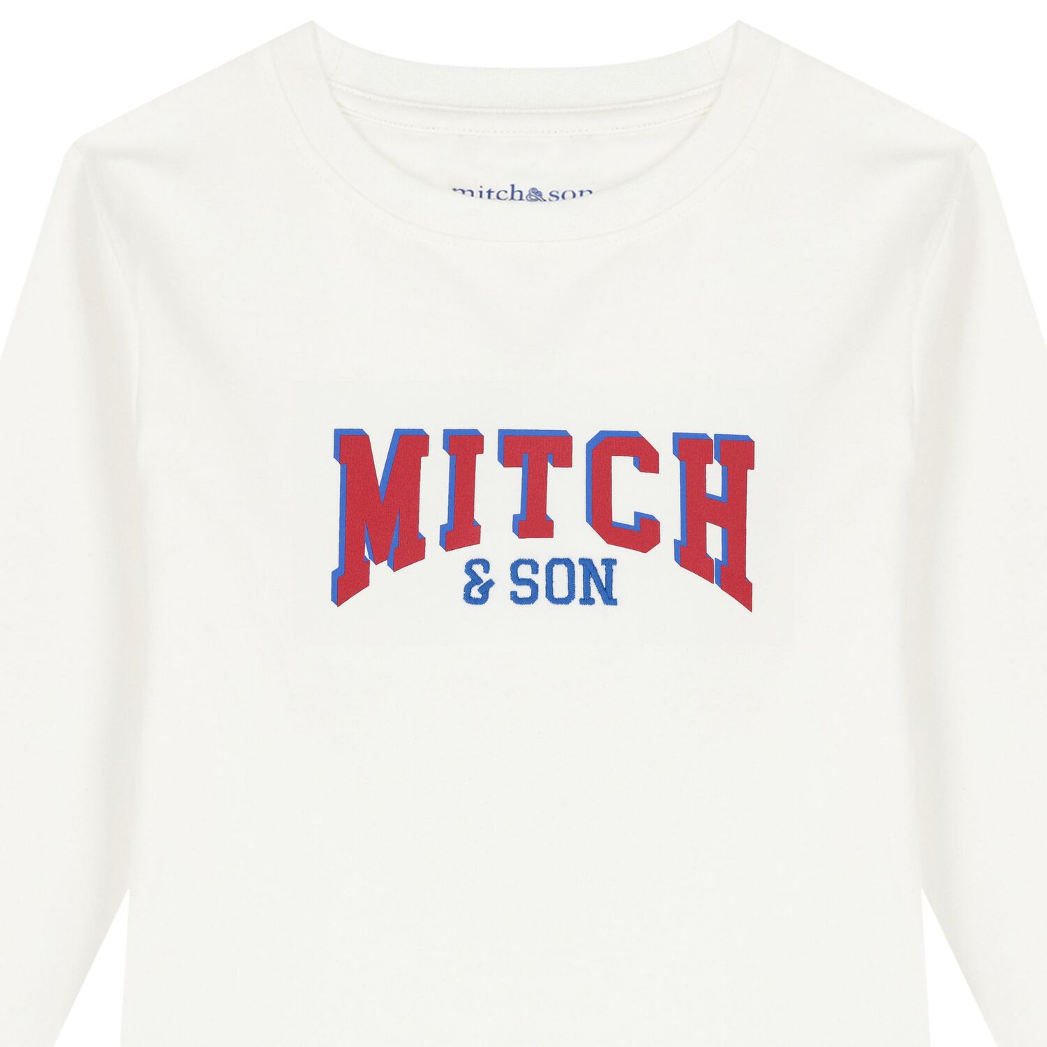 Boys White Logo Long Sleeve Top, 1, hi-res image number null