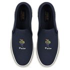 Boys Navy Blue Polo Bear Trainers, 1, hi-res