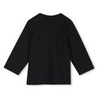 Younger Boys Mini Me Black Logo Long Sleeve Top, 1, hi-res