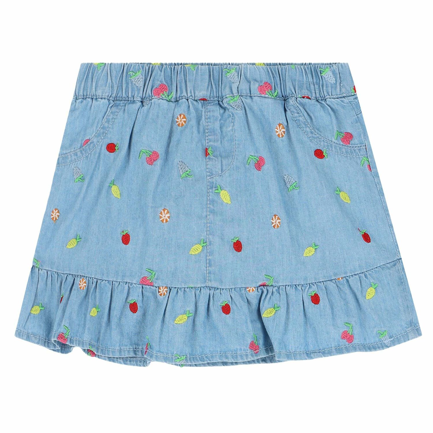 Younger Girls Yellow & Blue Skirt Set, 1, hi-res