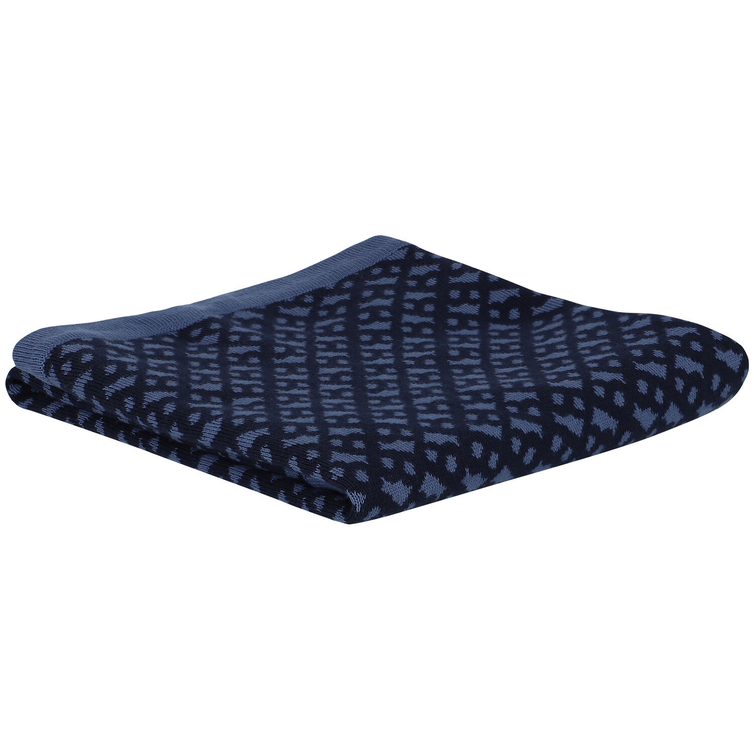 Baby Boys Navy Blue Logo Knitted Blanket, 3, hi-res