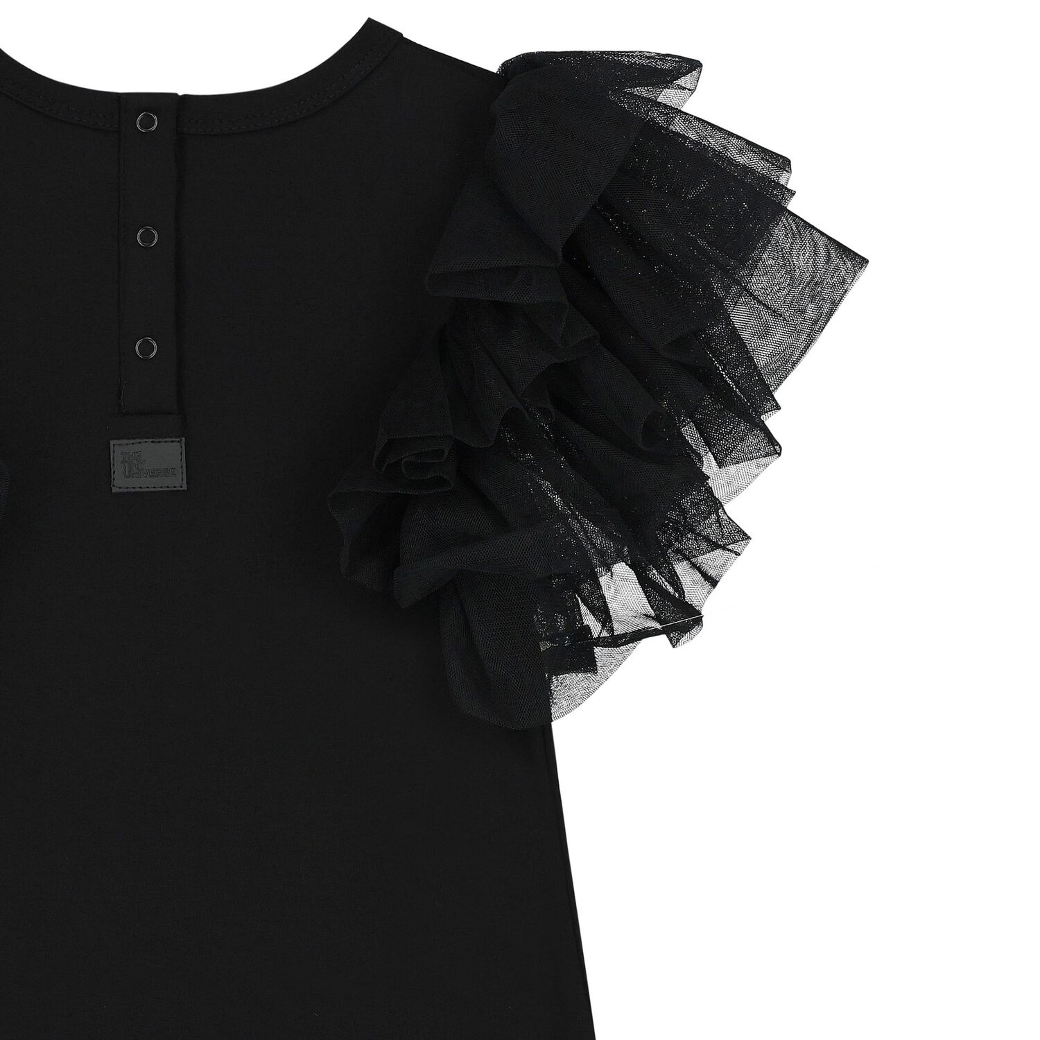 Girls Black Tulle Dress, 5, hi-res