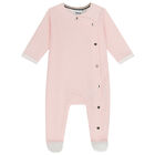 Girls White & Pink Monogram Babygrow & Hat Gift Set, 1, hi-res