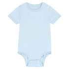 Baby Boys Blue Logo Bodysuit, 2, hi-res