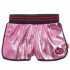 Girls Pink Faux Leather Shorts, 1, hi-res