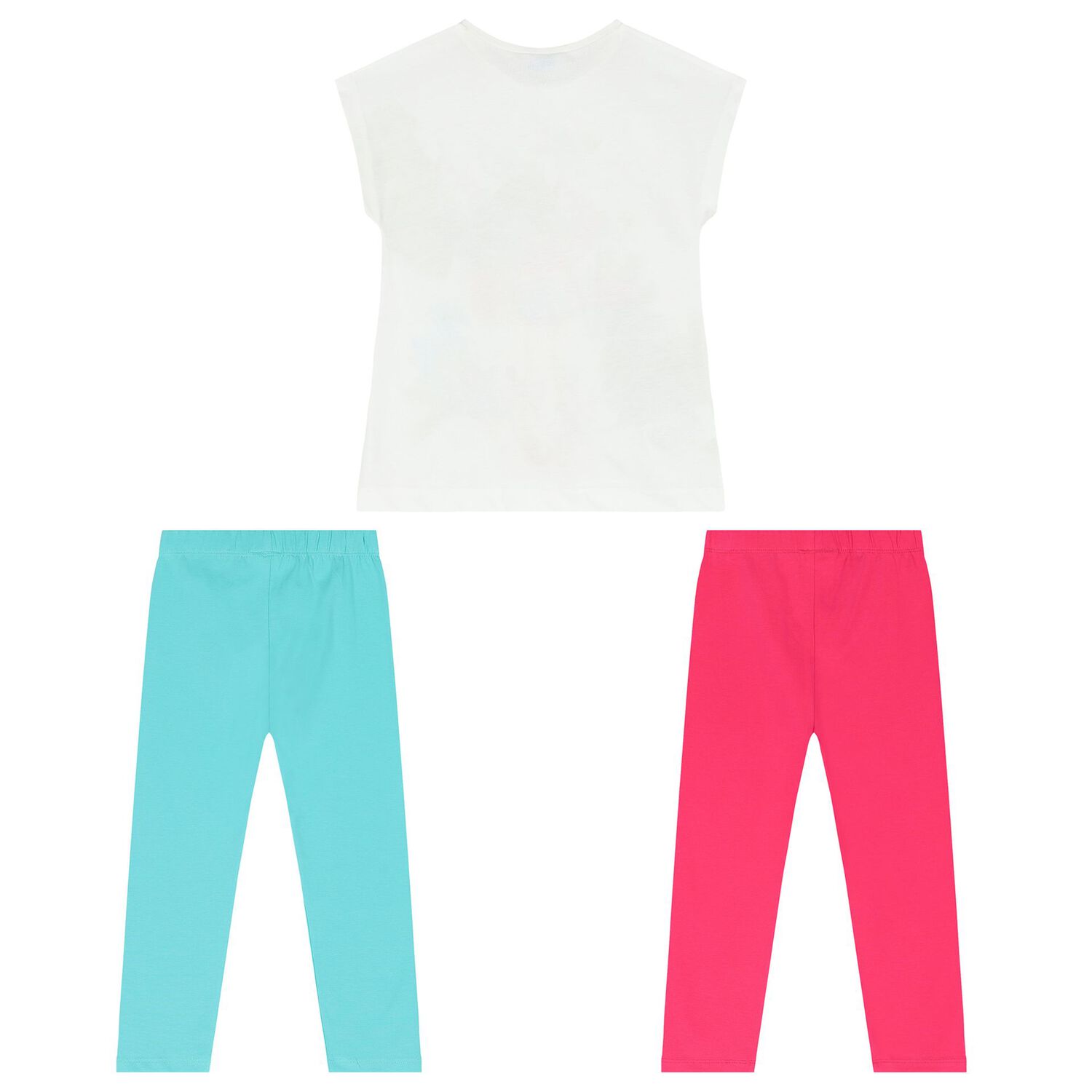 Girls White, Pink & Aqua Leggings Set, 2, hi-res image number null